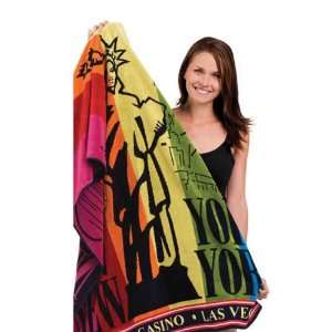  Standard size custom woven jacquard beach towel.
