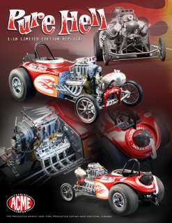ACME 1:18 SCALE 1930S BANTAM FUEL ALTERED PURE HELL DRAG CAR  