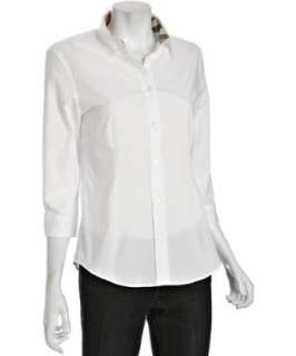style #313764101 Burberry Brit white cotton button front shirt
