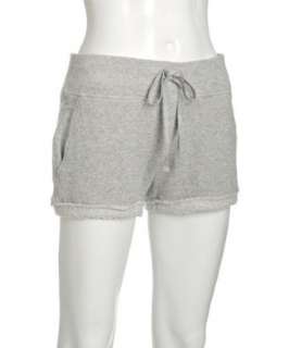 Theory heather grey cotton terry Meggie shorts   