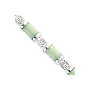   Inch Open Backed Green Jade Bracelet   Box Clasp   JewelryWeb: Jewelry