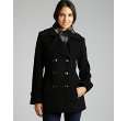 London Fog charcoal wool blend peacoat with scarf   