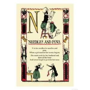  N for Needles and Pins Giclee Poster Print by Tony Sarge 