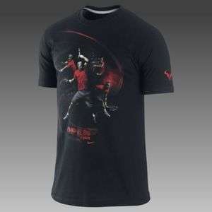 New Nike Rafa Nadal DF Open Fire Tennis T Shirt Black  