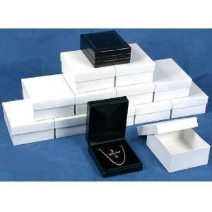  12 Pendant Earring Boxes Black Leather Gift Display Box 