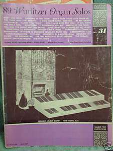 Vintage Organ Bk 89 Wurlitzer Organ Solos No 31 1963  