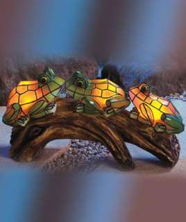   Powered Mosaic Frogs stained glass look Light Outdoor Lighting Decor
