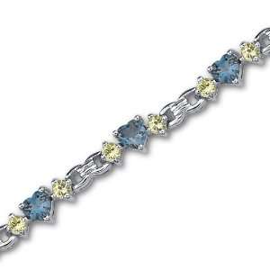 50 carats Heart Shape London Blue Topaz & Round Shape Peridot Gemstone 