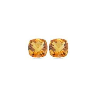   mm AA Cushion Checker Board Loose Citrine ( 2 pcs ) Gemstones Jewelry