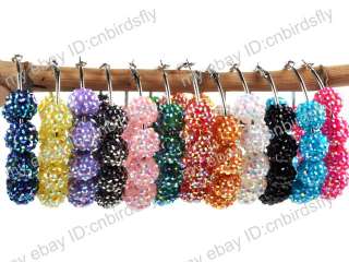  jewelry Lots Basketball Wives Mix colors Rhinestone AB Hoops Earrings