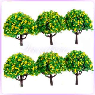 20 x Yellow Flower Model Tree Park Making HO TT Scale  
