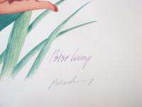 Peter Wong Original Signed Floral Silkscreen Print Silk Screen  