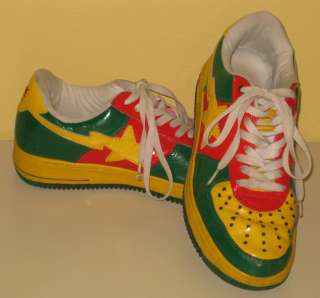 BAPE BAPESTA FOOT SOLDIER FS 001 MENS SHOES SIZE 9.5 9 1/2 GREEN, RED 
