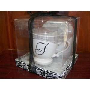   Plate Gift Set with Initial F Great for Gift Microwave and