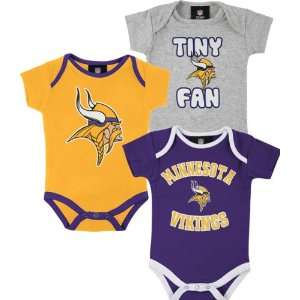  Minnesota Vikings Newborn Team Color 3 Piece Foldover Neck 