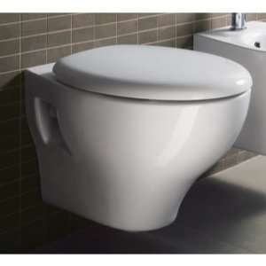 GSI MCITY1811 Round White Ceramic Wall Hung Toilet with Seat and Cover 