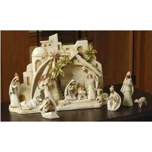   Christmas Nativity Scene with Backdrop 13 Piece Set