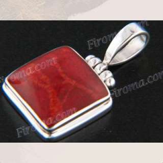 STUNNING RED CORAL 925 STERLING SILVER pendant  