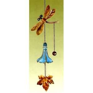  Dragonfly & Bell Metal   Brass Door Wind Chime 24 Tall 