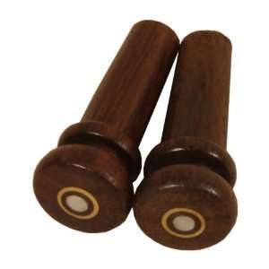  End Pins (2), Rosewood, Pearl & Brass Musical Instruments