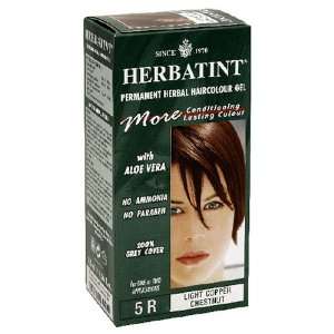 Herbatint Permanent Herbal Haircolor Gel, Light Copper Chestnut 5 R, 4 