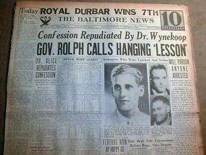 1933 newspaper Brooke Hart KIDNAPPERS LYNCHED San Jose  