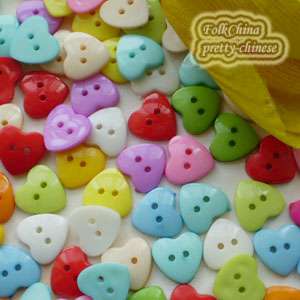 Assorted Heart 17mm Plastic Buttons Sewing Scrapbooking Cardmaking 