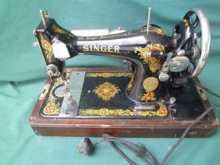   SINGER PORTABLE MODEL 128 SEWING MACHINE G SERIES +CASE & KEY  