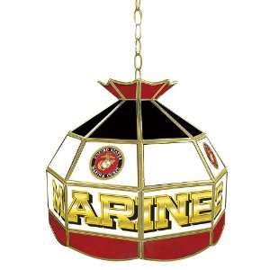   United States Marine Corp Stained Glass Tiffany Lamp