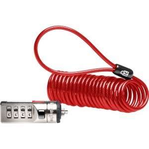 Kensington Laptop Cable Lock. PORTABLE RED COMBINATION LOCK FOR LAPTOP 