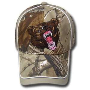   BROWN CAMOUFLAGE HAT CAP REAL TREE WILD BEAR