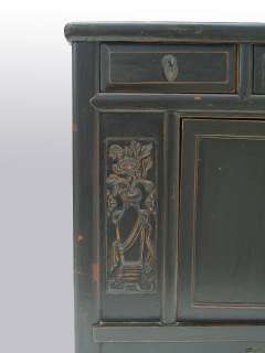 Black Chinese Antique Wood Cabinet Chest Cupboard W 001  