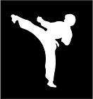 WHITE Vinyl Decal   Karate single Tae Kwon Do martial a