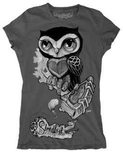 Steadfast Owl Bookmark Gunnar Gaylord Tattoo T Shirt Womens Junior 