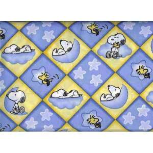  Peanuts Argyle Snoopy and Woodstock Cotton Fabric By the 
