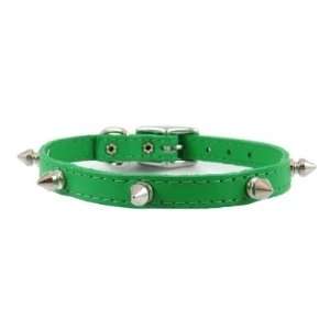  10 3/8 Green Spiked Dog Collar By Furry