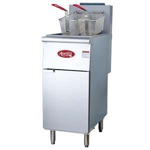   Gas Avantco FF300 40 lb. Stainless Steel Floor Fryer: Kitchen & Dining