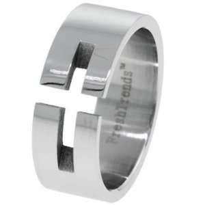  Modern Cross High Polish Stainless Steel Ring   Size 11 Jewelry