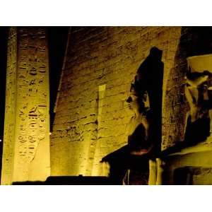  Hieroglyphs and Statues of Luxor Temple at Night, Luxor 
