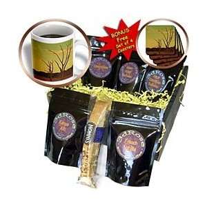 Florene Surrealism   Red Trees On Green Gold Sky   Coffee Gift Baskets 