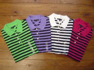 New NWT TOMMY HILFIGER Womens SS Polo Stripes Shirt Top  