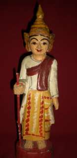 Antique NAT puppet statue Burma / Burmese god angel wooden  