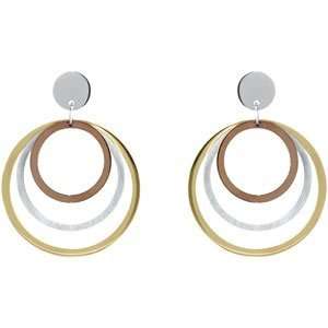  Tri Color Immersion Plated Stainless Steel Multiple Circle Hoop 