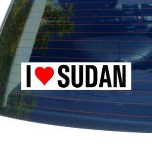  I Love Heart SUDAN   Window Bumper Sticker: Automotive