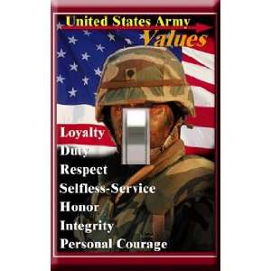  Army Values Decorative Single Light Switchplate Cover 