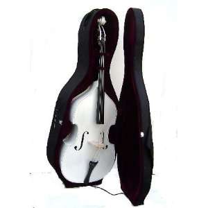   String Bass with Lightweight Case + Carrying Bag + Bow   WHITE Color