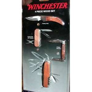  Winchester 4 Piece Wooden Handle Knife Set