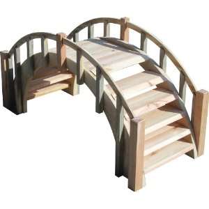 Fairy Tale Wood Garden Bridge with Decorative Picket Railings and 
